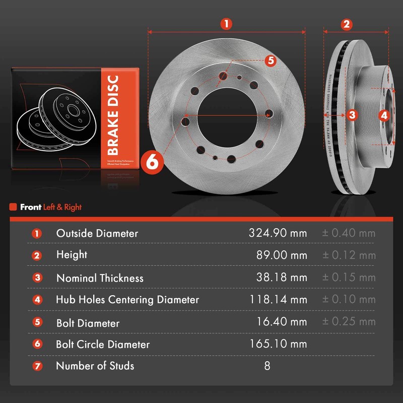 2x Front Disc Brake Rotors for Chevrolet Silverado 3500 GMC Sierra 3500 Classic gallery