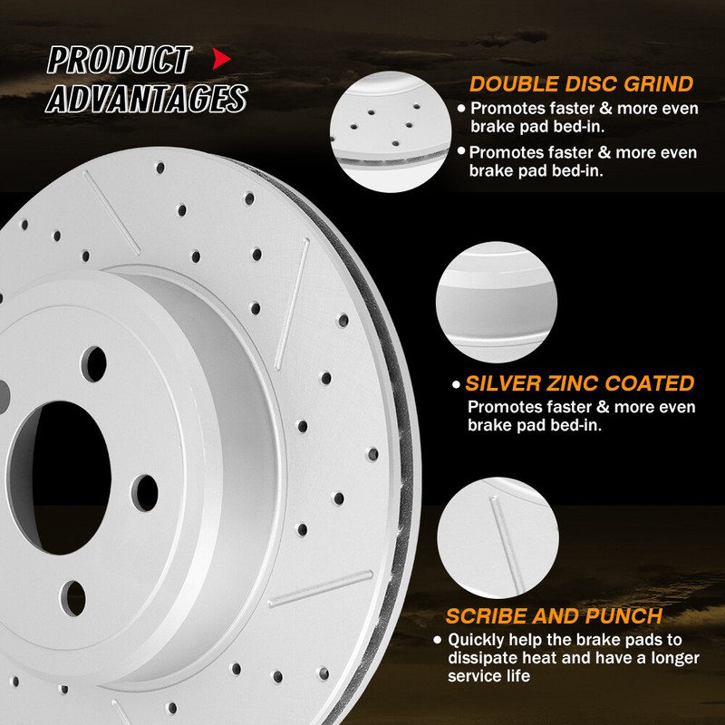 Front Rear Drilled Rotors Ceramic Brake Pads for 2008 - 2014 2015 Scion xB gallery