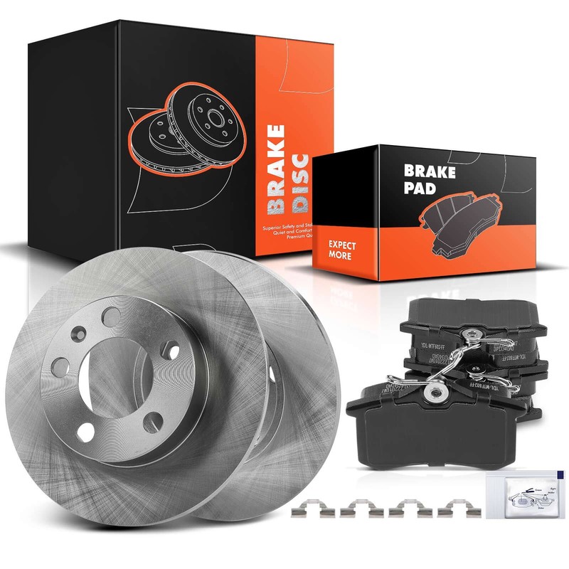 Disc Brake Rotors + Brake Pads for Audi TT 2000-2004 Volkswagen Golf Jetta Rear