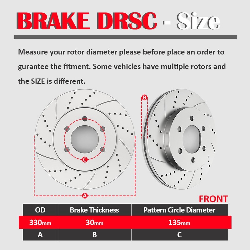 Front Drilled Rotors Ceramic Brakes Pads Disc Fit 4WD 2004-08 Ford F-150 Mark LT gallery