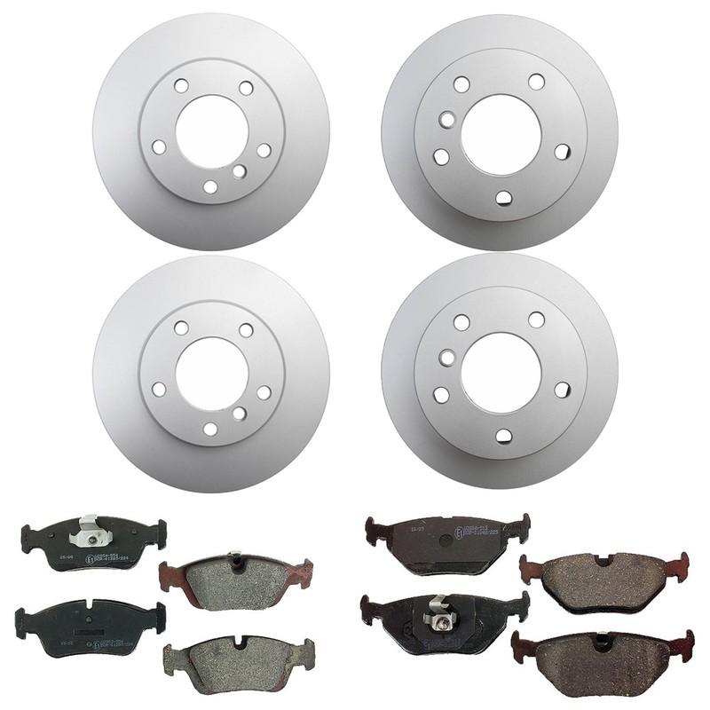 Hella Front & Rear Rotor Low-Met Disc Brake Pad Kit for BMW E36 318ti M44 98-99