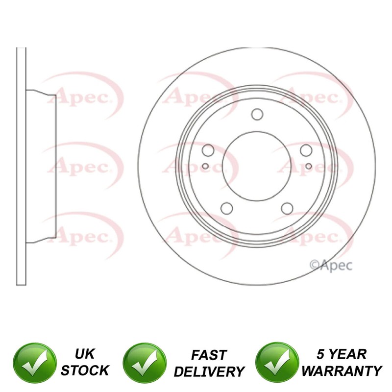 1x Brake Disc Rear SJR Fits Hyundai Ioniq 2016- Kia Niro 2016- 1.6 58411G2300