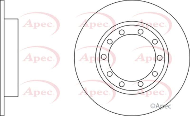 Apec Rear Brake Disc Fits Ford Transit 2006-2018 2.1 2.2 dCi 2.3 2.4 1488311 gallery