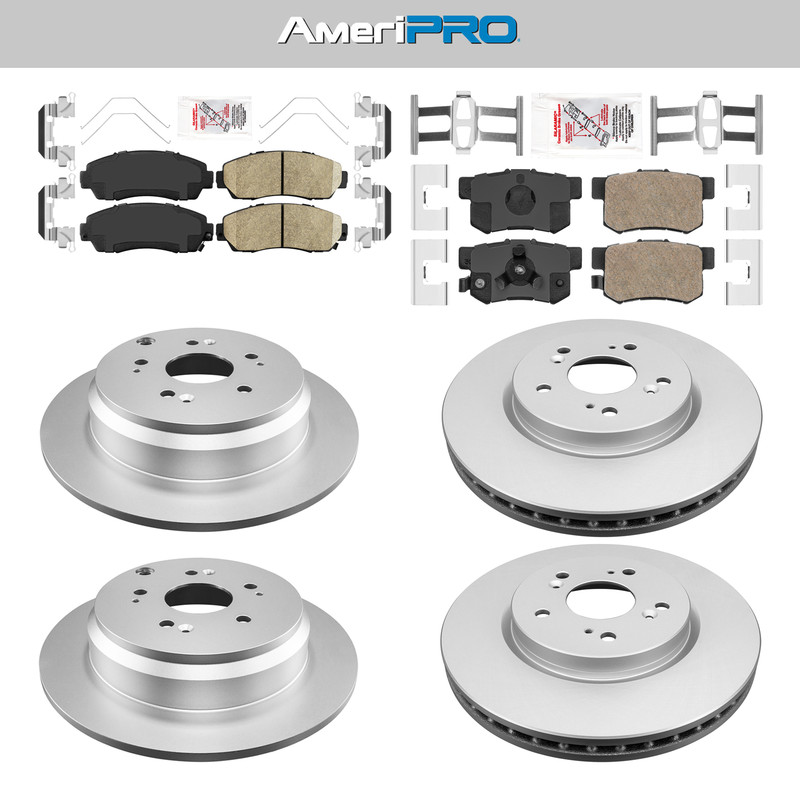 Front & Rear Ceramic Brake Pads & Coated Rotors FOR 2007-2016 HONDA CR-V & RDX gallery