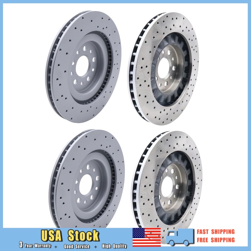 4PCS Front Rear Rotors 670030935 670035019 Fit Maserati Ghibli Quattroporte 17+