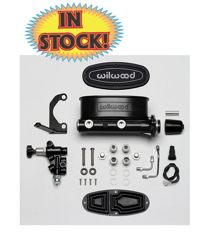 Wilwood 261-13269-BK -Aluminum Tandem 1″ Bore M/C Kit w/ Bracket and Valve-Black