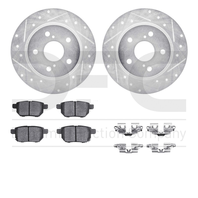 WGUH1-91000 R1 Concepts Brake Disc and Pad Kits 2-Wheel Set Rear for Scion tC