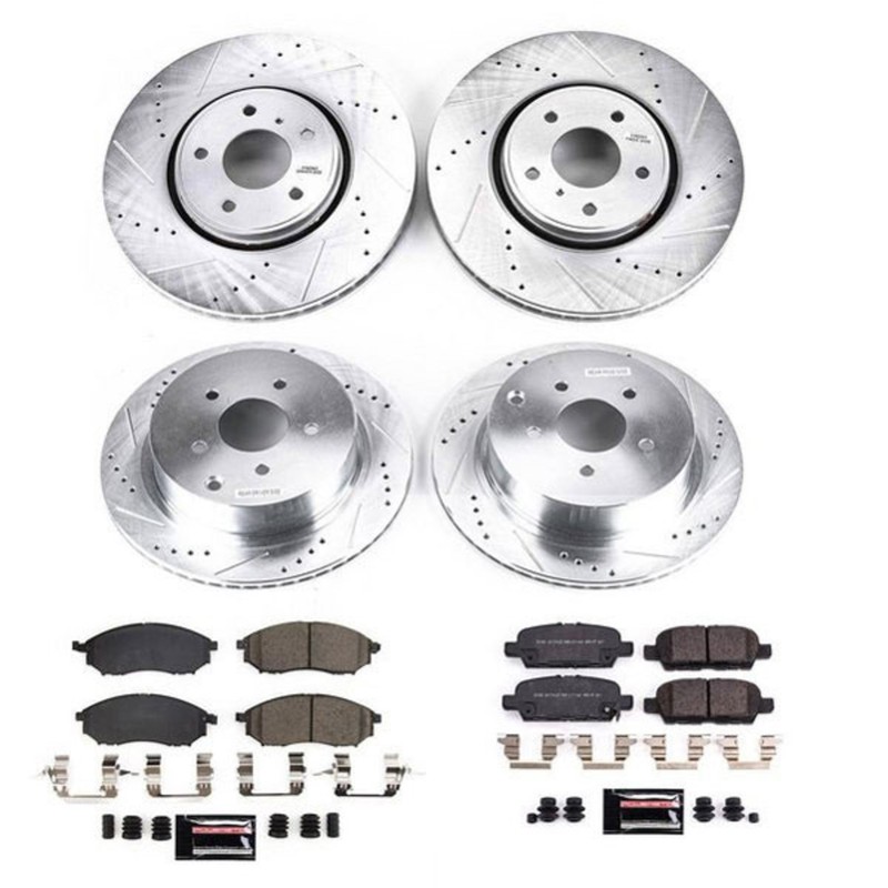 Powerstop Front Rear 4 Wheel 308mm Discs & Pads Kit for Infiniti FX35 FX37 QX70