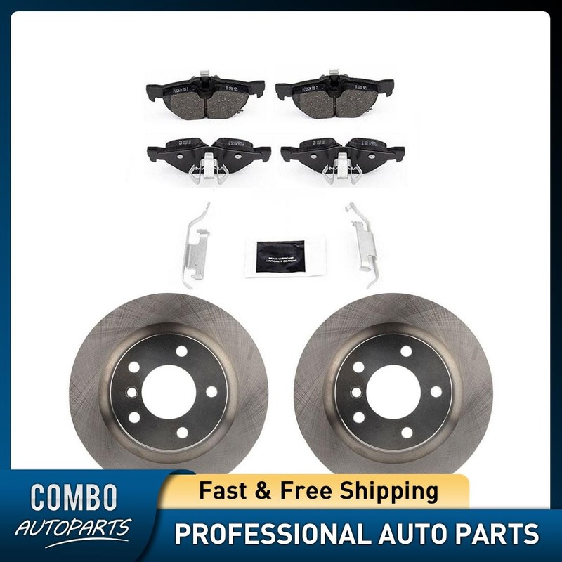 Rear Brake Rotors and Brake Pads for 2008 2009 2010 2011 2012 2013 BMW 128i 3.0L