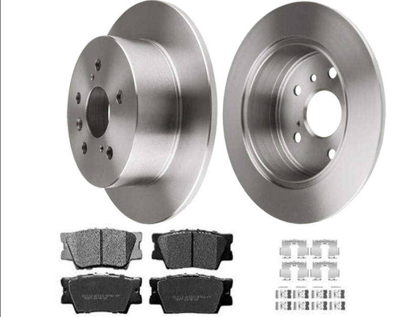For Toyota Camry Avalon Lexus ES350 Rear Disc Rotors and Ceramic Brake Pads