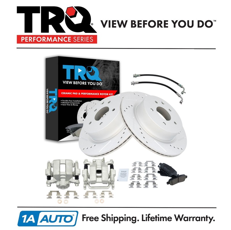 TRQ Performance Brake Pad & Rotor Kit Ceramic Fits INFINITI Nissan