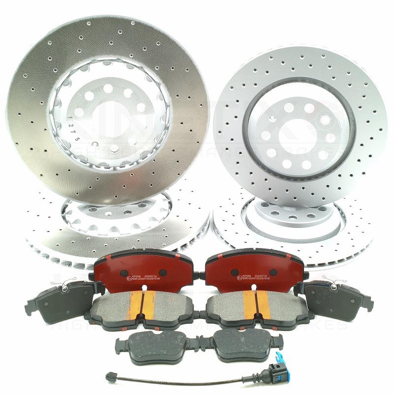 FOR VW ARTEON R 2.0 R DRILLED FRONT REAR BRAKE DISCS PADS SENSOR 357mm 310mm