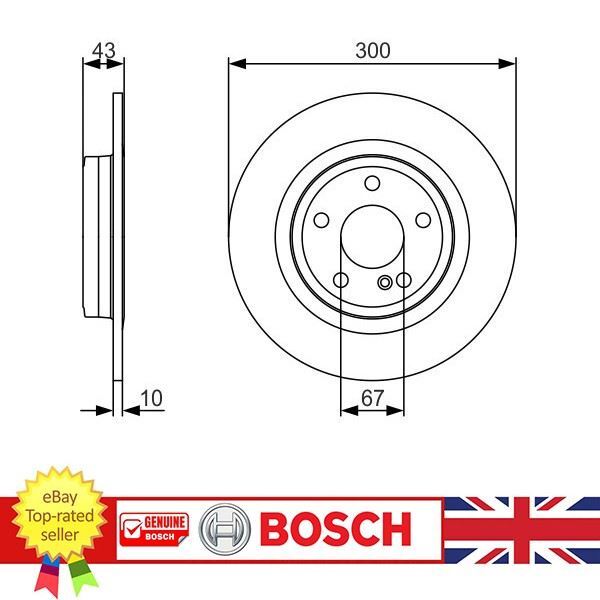 BOSCH Brake Discs For Mercedes SLC 16-17 SLK 11- A0004231612 , 0986479A38
