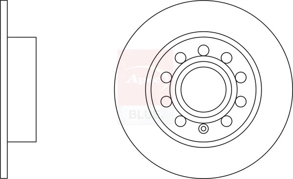 2x Brake Discs Pair Solid Rear 253mm SDK6087 Apec Blue Set 1K0615601AB Quality