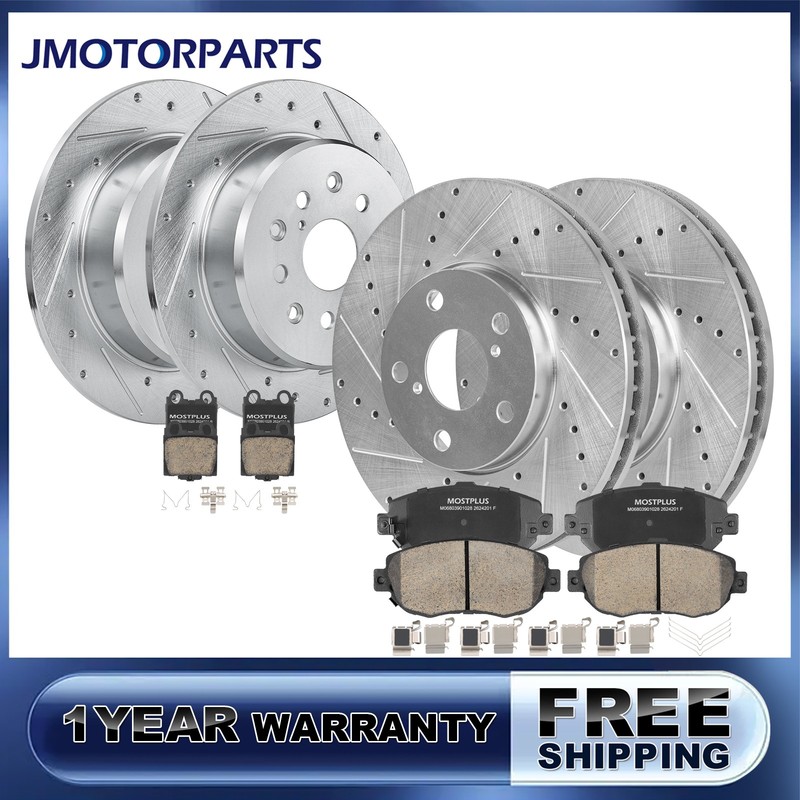 Drilled Brakes Rotors & Brakes Pads Kit For 01-05 Lexus GS300 IS300 98-20 GS400