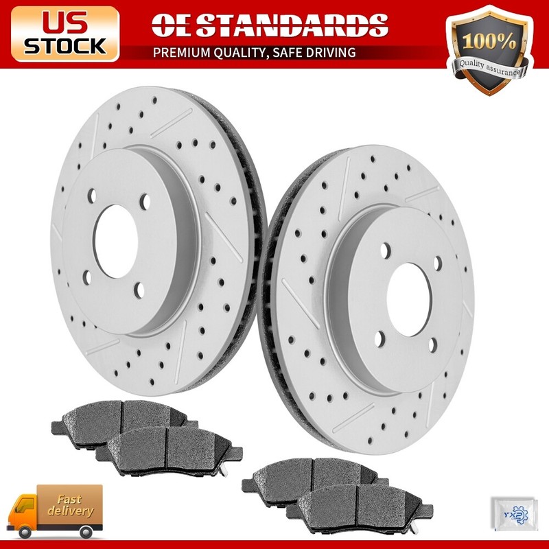 Front Disc Rotors Ceramic Brake Pads for 2015 – 2019 Nissan Micra Versa Note