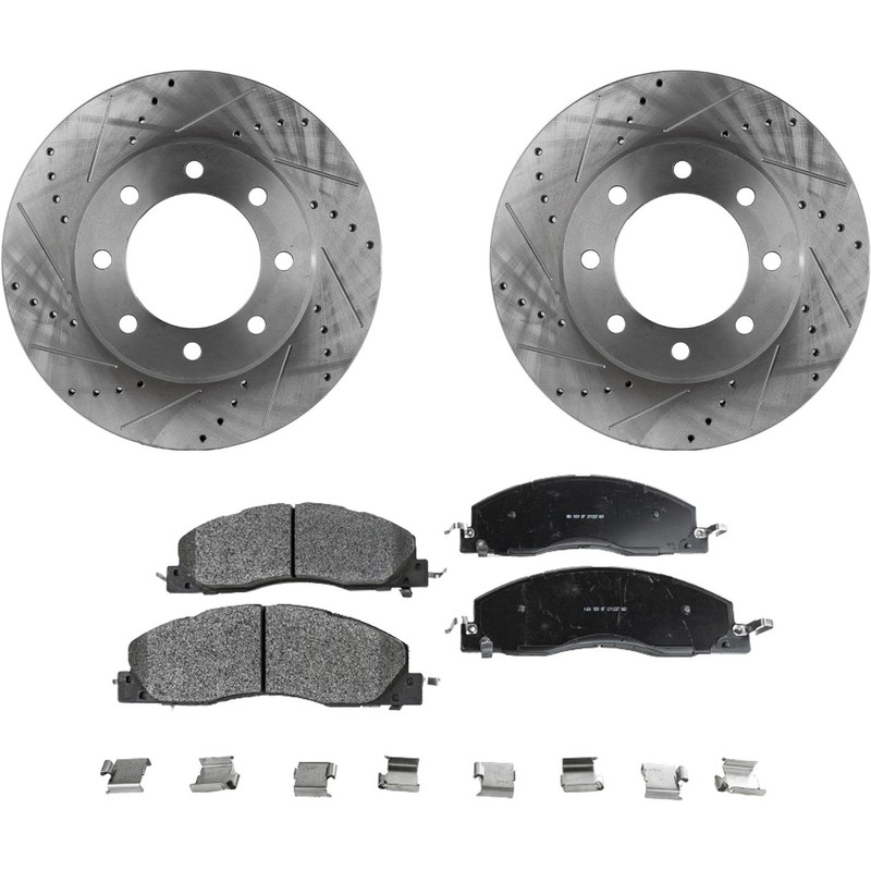 Front Brake Disc Rotors and Pads Kit For 2011-2018 Ram 2500 and 3500 2-Wheel Set
