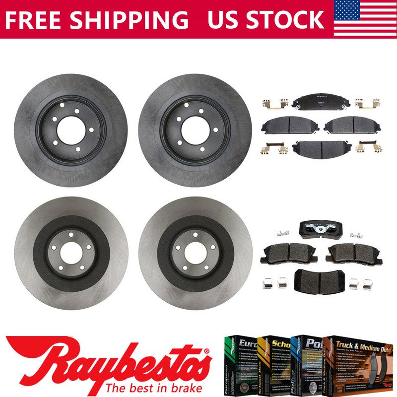 For 2008-2009 Dodge Caliber Front Rear Brake Rotors & Ceramic Brake Pads