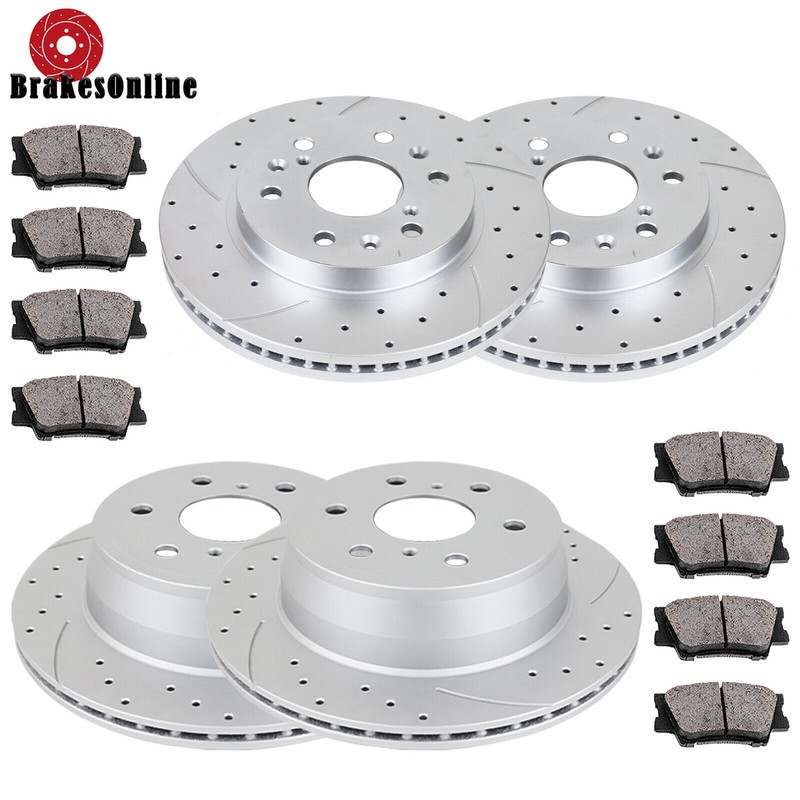 Front and Rear Brake Rotors Pads fit for Escalade Silverado Suburban 2015-2020