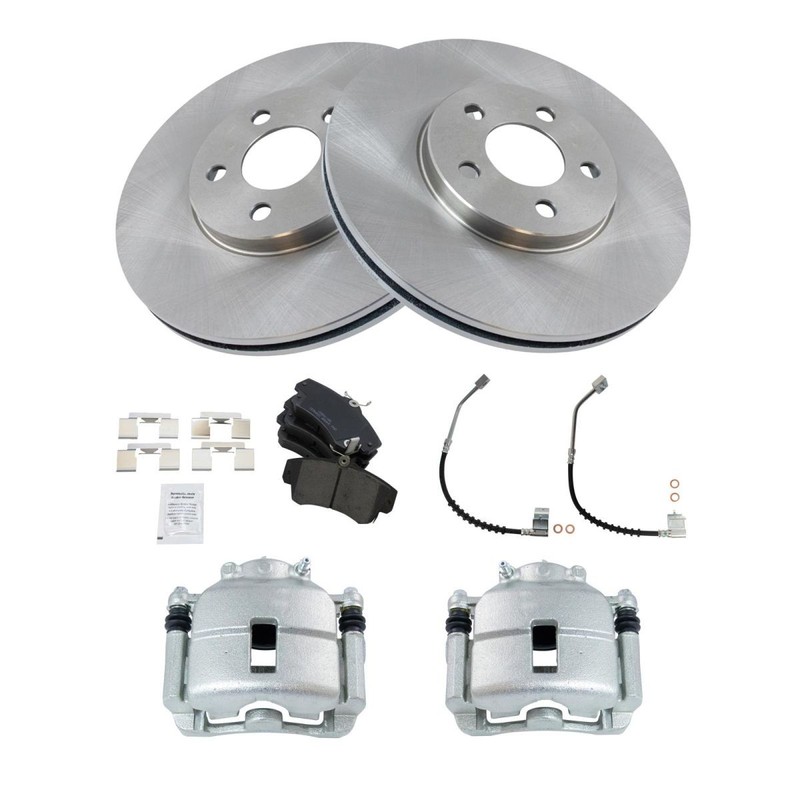 TRQ Front Ceramic Brake Pad & Rotor Kit Fits 2001-2009 Chrysler PT Cruiser gallery
