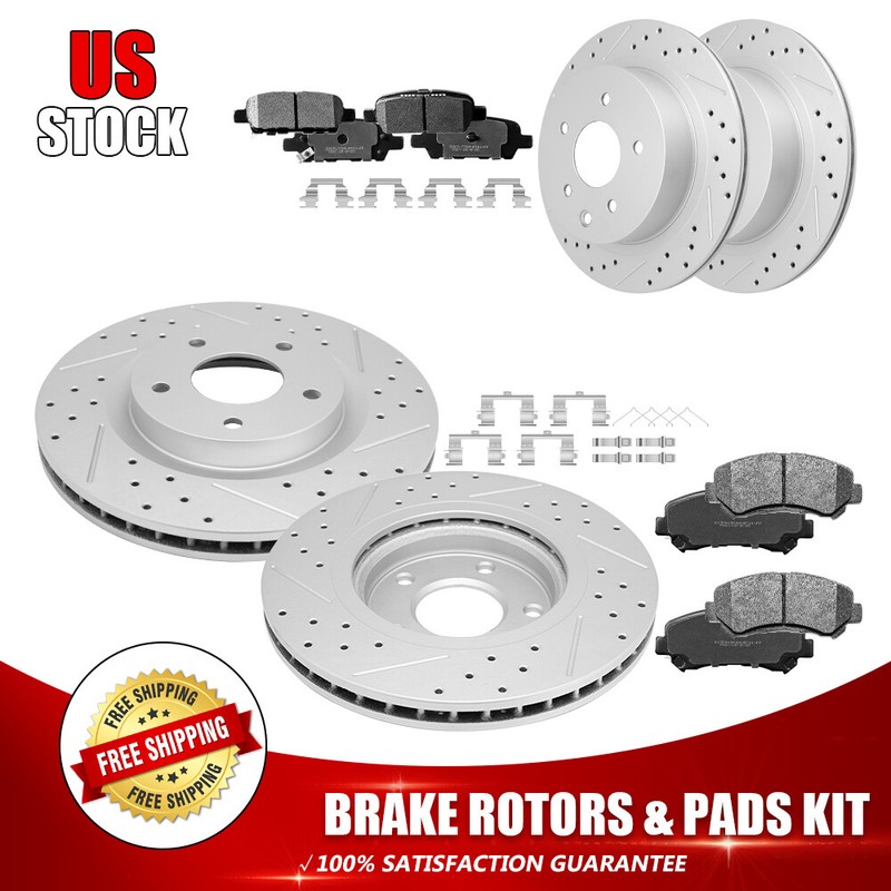Front Rear Brake Rotors+Ceramic Pads for 2008 2009 2010 2011 – 2013 Nissan Rogue