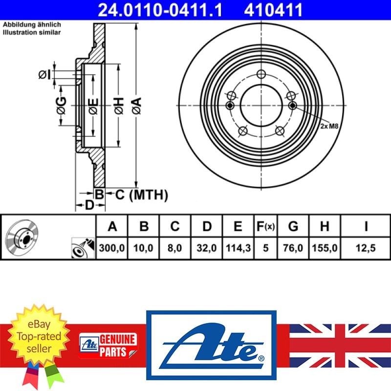 Brake Disc For Hyundai GRANDEUR KONA Kia NIRO OPTIMA SOUL 15-23 58411-D4650 gallery