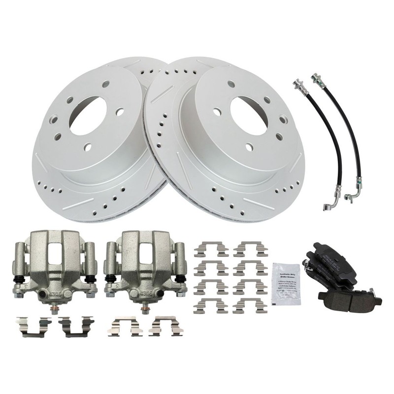 TRQ Performance Brake Pad & Rotor Kit Semi-Metallic Fits INFINITI Nissan gallery