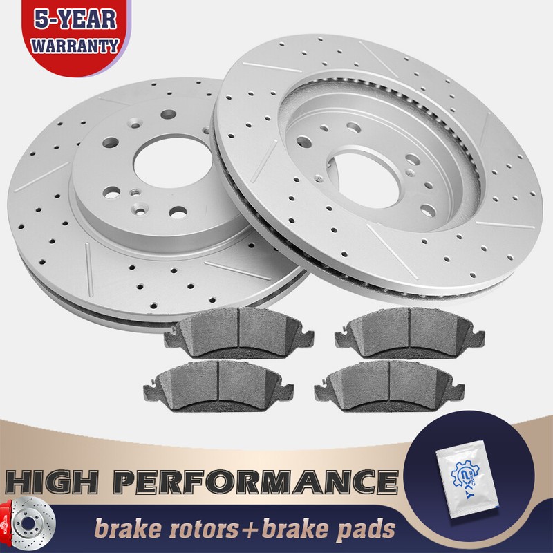 Front Disc Brake Rotors + Brake Pads For Chevy SILVERADO 1500 GMC SIERRA 1500