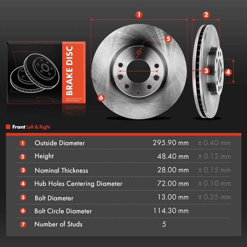 Front Disc Brake Rotors for Mazda CX-7 2007 2008 2009 2010 2011 2012 5Stud Wheel gallery