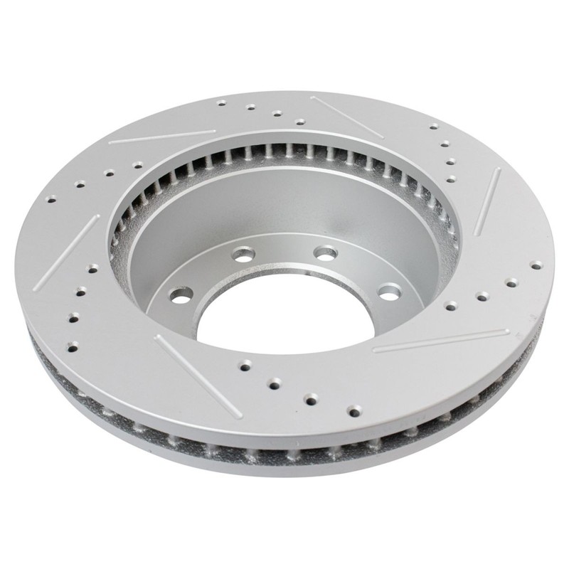Front Performance Drilled Slotted Brake Rotor Ceramic Pad & Wheel Bearing Kit gallery