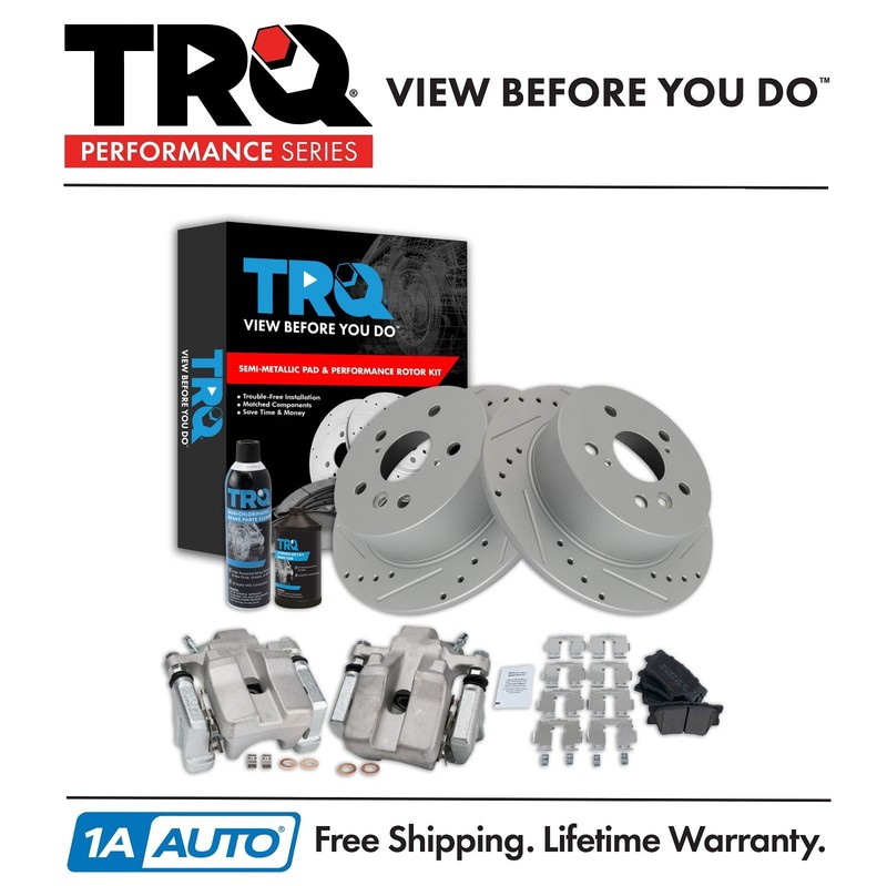 TRQ Performance Rear Brake Pad & Rotor Kit Fits 2007-2012 Lexus 2007-2012 Toyota