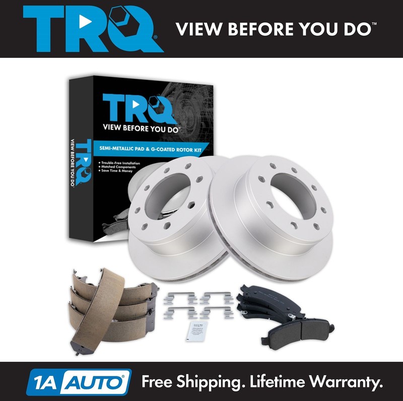 TRQ Rear Brake Pad & Rotor Kit For 2009-2016 GMC Savana 3500