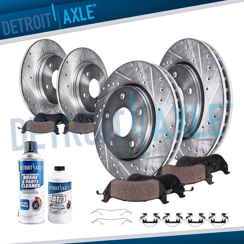 10pc Front Rear Drilled Brake Rotors Brake Pads Kit for 2017 – 2020 Honda Civic