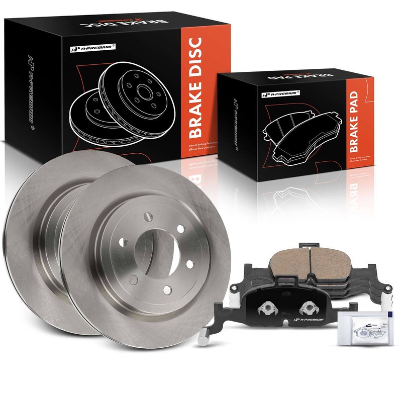 A-Premium Front Disc Brake Rotors & Ceramic Pads for Audi A4 Quattro 2022 2023