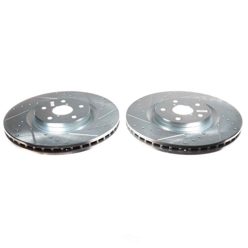 Disc Brake Rotor Set-Front Drilled, Slotted and Zinc Plated Brake Rotor Pair