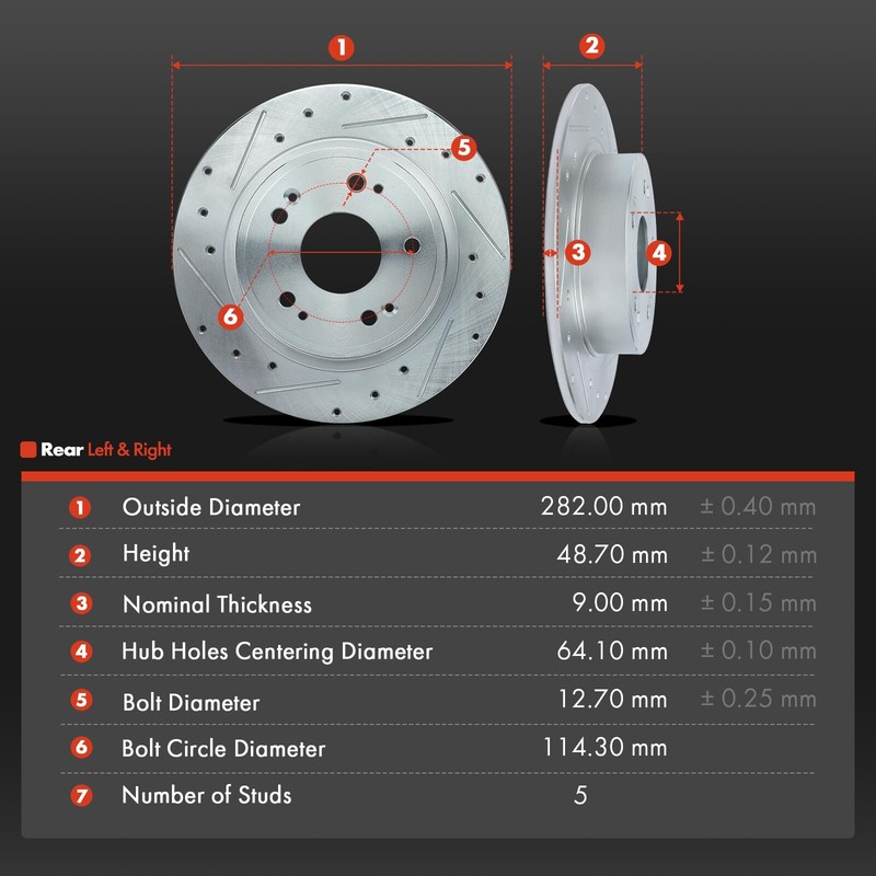Front & Rear Driver & Passenger Drilled Brake Rotor for Honda Accord 2018-2021 gallery