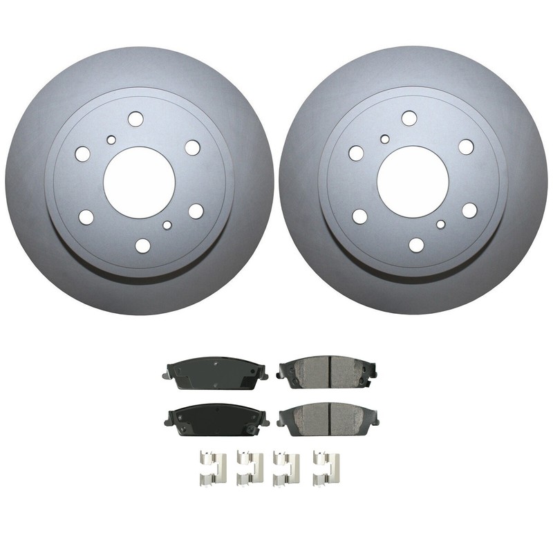 Rear Brake Kit 345mm Disc Akebono ProACT Ceramic Pads For Cadillac Chevrolet GMC gallery