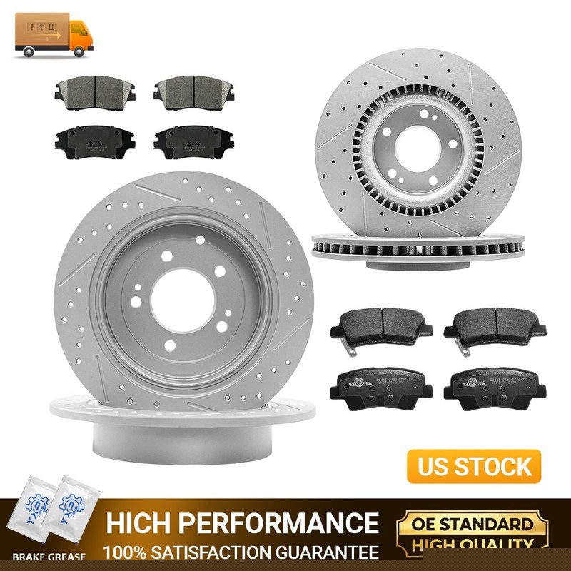 For 2017-2021 2022 Kia Sportage 320mm Front 302mm Rear Disc Rotors Brake Pads