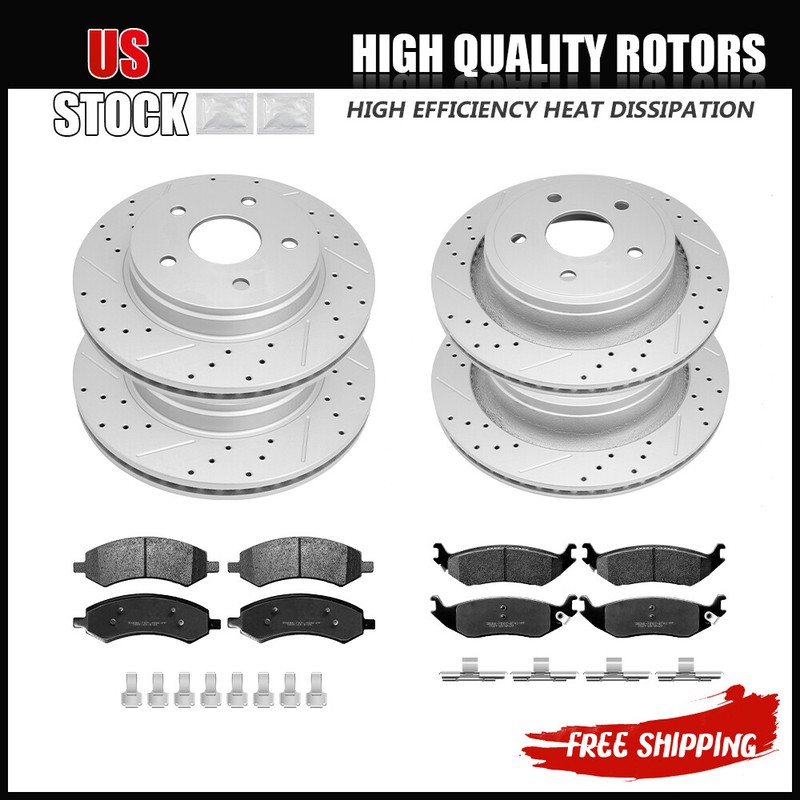 Front & Rear Brake Rotors & Pads For 07-09 Dodge Ram 1500 Durango Chrysler Aspen