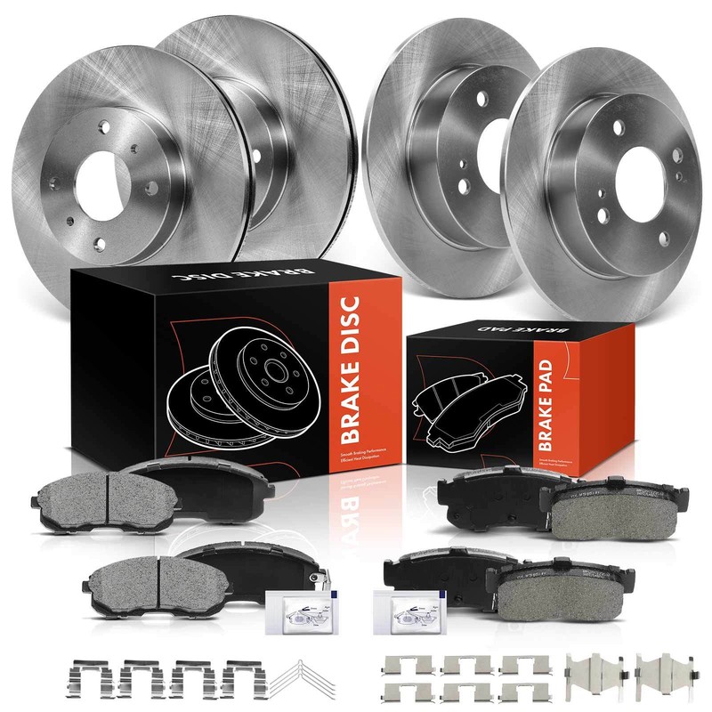 12x Front & Rear Disc Brake Rotors & Ceramic Brake Pads for Nissan INFINITI G20