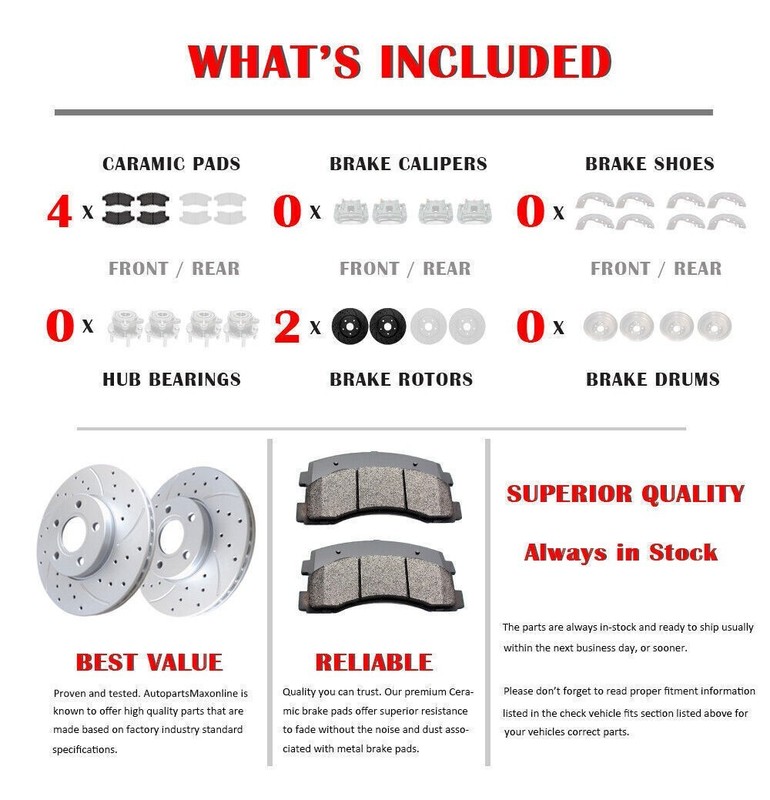 Fit for 2014 15 16 17 Nissan Rogue 296mm Front Rotors Discs Ceramic Brakes Pads gallery