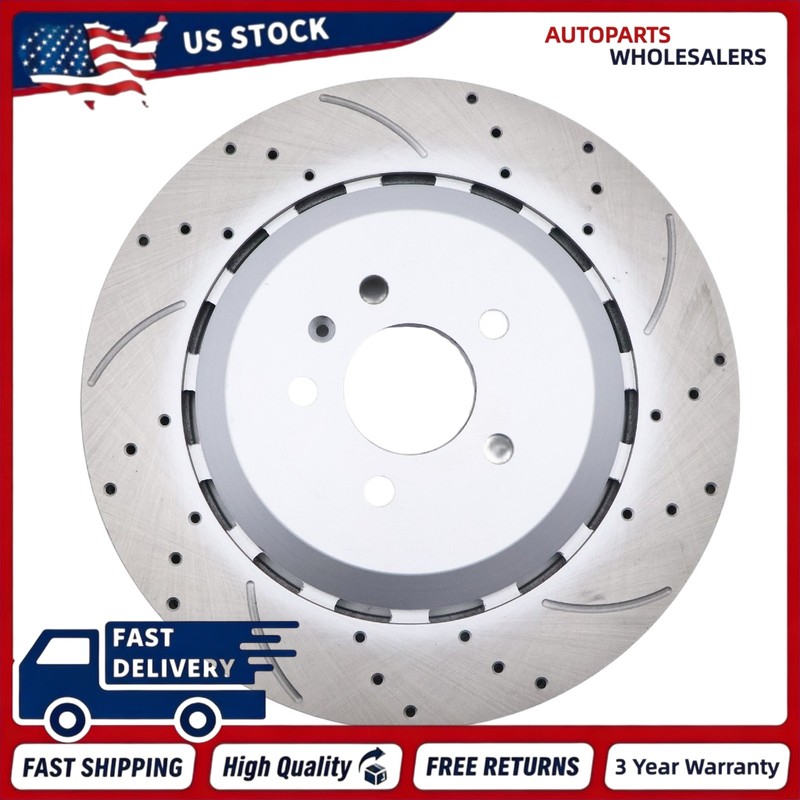 2X Rear Disc Brake Rotors Left＆Right Fits Audi RS7 2014-2018 4.0L V8 4G8615601E gallery