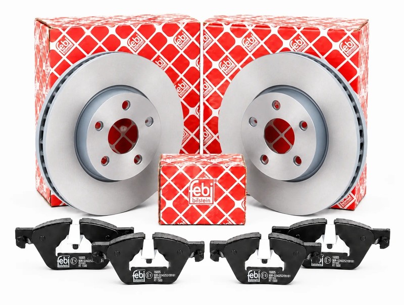 Febi Front Brake Discs & Pads 295mm Vented Fits Mercedes C-Class 2044210712