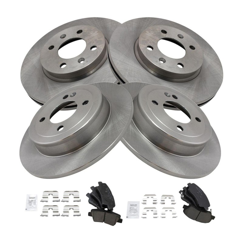 TRQ Front & Rear Premium Posi Ceramic Disc Brake Pad & Rotor Kit for Accent Rio gallery