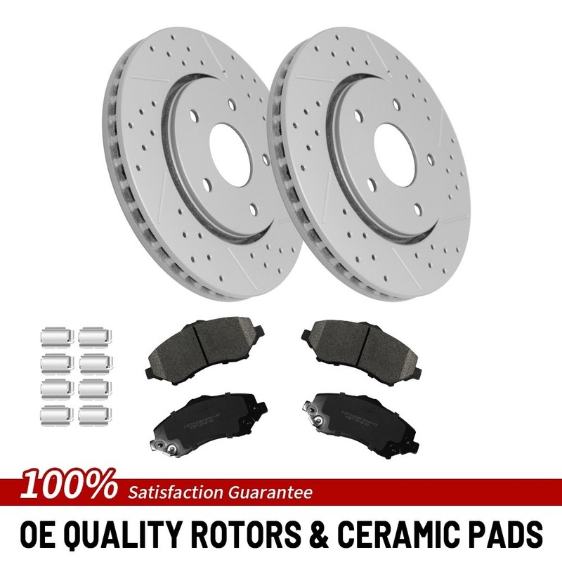 Front Brake Rotor Pad For 2008-2016 Chrysler Town & Country Volkswagen Routan