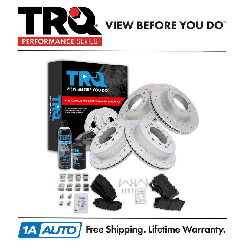TRQ Performance Front and Rear Brake Pad & Rotor Kit Fits 10-22 Lexus Toyota