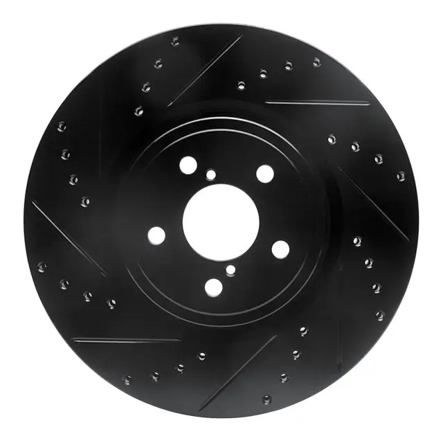Genuine DFC Brake Rotor – Drilled and Slotted – Black 633-13018L