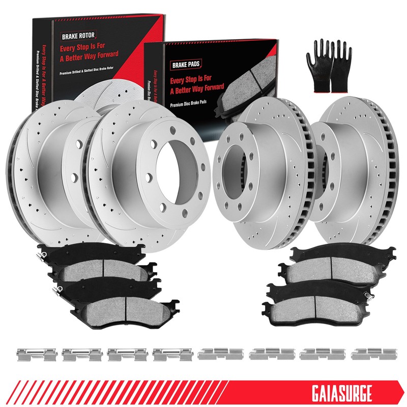 For 2003 -2008 Dodge Ram 2500 3500 1500 Front Rear Rotors Brake and Ceramic Pads