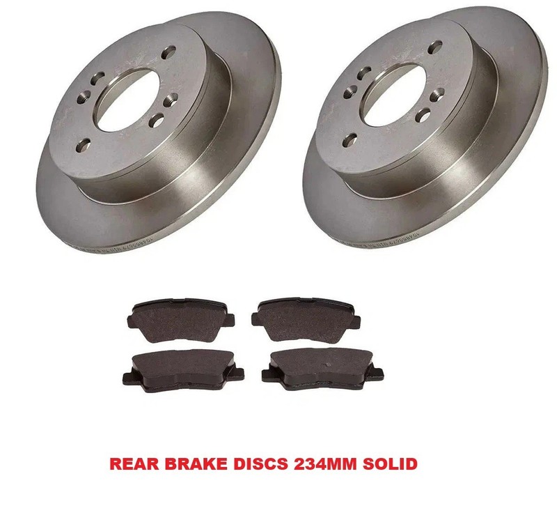 Rear Brake Discs And Pads Set New For Hyundai i10 1.0 1.2 2014-2021 234mm DISCS