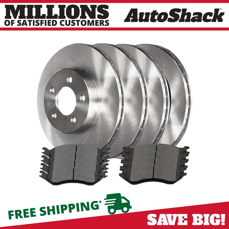Front & Rear Brake Rotors & Pads for 2002-2004 Dodge Ram 1500 3.7L 4.7L 5.9L V8